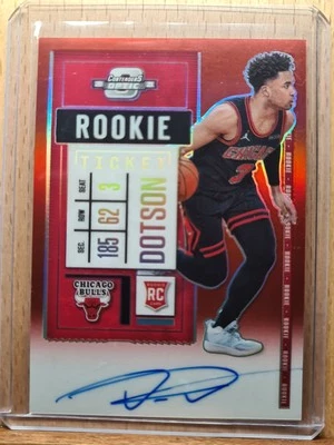 Devon Dotson #122 2020-21 #66/99 Contenders Optic Red Prizm Auto RC J0118A - Image 1 of 2