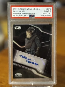 Star Wars 2022 Topps Chrome Black Auto Autograph Paul Kasey Admiral Raddus PSA 9 - Picture 1 of 2