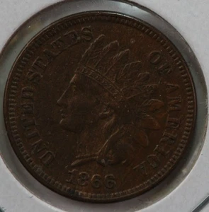 Centavo cabeza india 1866, bonitos detalles sin circular, tienda #83026 - Imagen 1 de 2