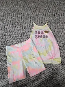 SO GIRLS 14/16 MULTI COLORED SUNSHINE 2 PIECE SHORTS SET - Picture 1 of 5