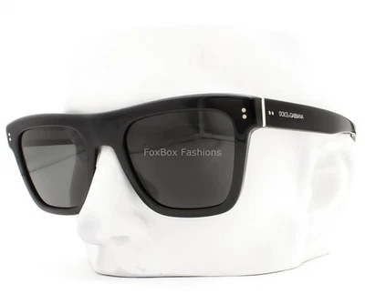 Gafas de sol Dolce Gabbana pulidas negras plateadas con logotipo DG 4420 501/87 con estuche Foto 1 de 4