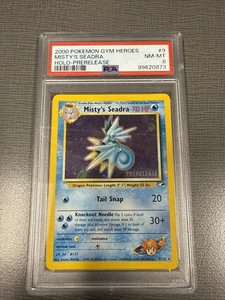 2000 POKEMON GYM HEROES HOLO-1ST EDITION #9 MISTY'S SEADRA PSA 8 Prerelease - Picture 1 of 2