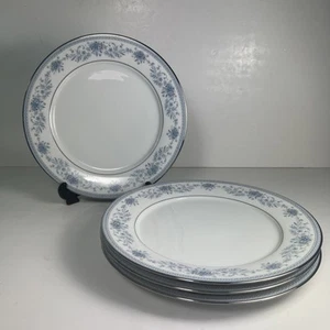 Noritake Blue Hill - 4 piatti 26,5 cm Fine China con bordo in platino - ottime condizioni - Foto 1 di 5