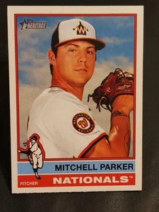 2025 Topps Heritage Baseball #311 Mitchell Parker, Washington Nationals - Picture 1 of 3
