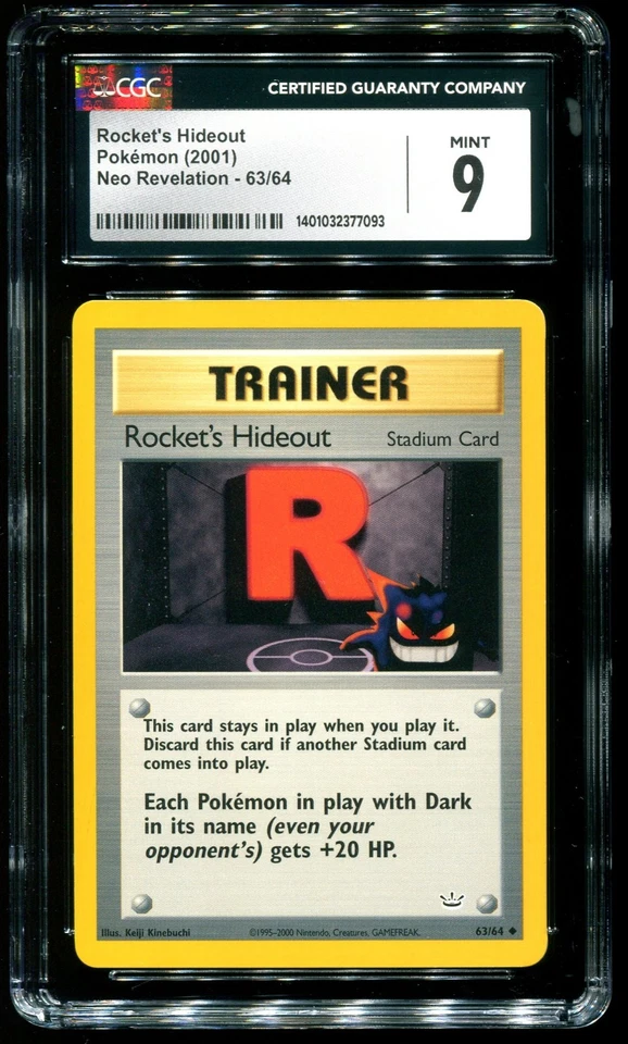 CGC 9 Rocket's Hideout Neo Revelation 2001 Pokemon Card #63 - Image 1 of 2