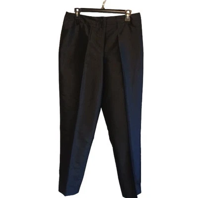 Talbots Pure Silk Black Trousers Women's Size 10 | Quiet Luxury Minimalist - Image 1 of 4