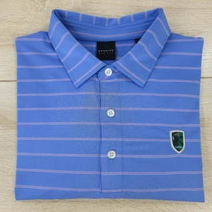 Men's XL Dunning Golf Kingsley Club Top 100 Performance Striped Golf Polo Shirt - Picture 1 of 7