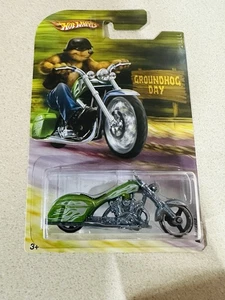 Hot Wheels 2009 Groundhog Day Special Bad Bagger Green Custom Harley Motorcycle - Picture 1 of 6