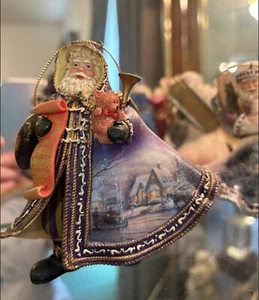 Thomas Kinkade Weihnachtsmann Erbstück Weihnachtsschmuck mit Kunstwerk - Bild 1 von 10