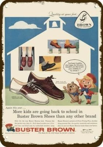 1957 BUSTER BROWN DUKE BARTON Vintage Look REPLICA METAL SIGN -NOT ACTUAL SHOES! - Picture 1 of 1