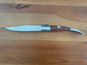 6” Spanish Navaja Serrana Folding Pocket Knife Red Stamina Wood Handle - Picture 1 of 13