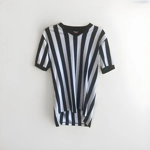 Rawlings Men's Referee Athletic Shirt Whistle Loop Striped V-neck Shirt Size S - Picture 1 of 4