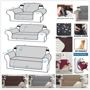 Waterproof Quilted Sofa Cover Furniture Pet Protector Throw Sofa Slipcovers New - Picture 1 of 63