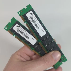 Micron EDO ECC DIMMs - 2x 64MB Single Sided 60ns, 128MB Total - Fully Tested - Picture 1 of 4
