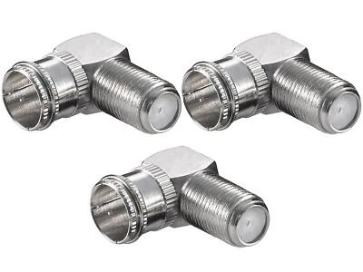 3 F-Quick Stecker SAT F-Buchse 90° gewinkelt Winkel Adapter Schnellstecker Kabel - Bild 1 von 3