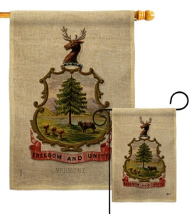 Wappen Vermont Sackleinen Garten Flagge Staaten Deko Geschenk Hof Banner - Bild 1 von 19
