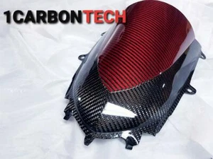 2017-2018-2019-2020-2021-2022 Yamaha YZF R6 fibra de carbono rojo parabrisas híbrido - Imagen 1 de 6
