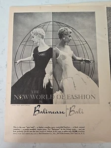 1954 Womens Bali Balinese Bra Girdle Slip Black Branell Dress Vintage fashion ad - Picture 1 of 1