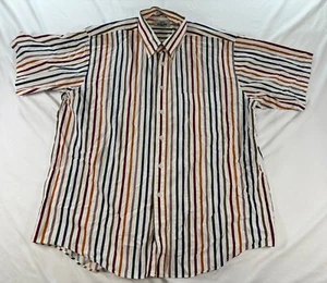 Vintage 417 Van Heusen Shirt Short Sleeve Button Down Striped XL 100% Cotton - Picture 1 of 8
