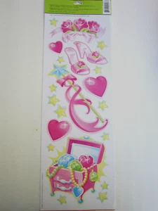 PRINCESS PINK PRE-CUT EASY OFF WALL BEDROOM JUMBO STICKERS DECOR 18" x 6" - Picture 1 of 7