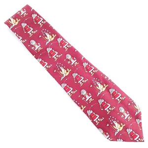 ZYLOS George Machado Men Silk Tie Christmas Santa Golf Red 58x4 - NWOT - USA - Picture 1 of 6
