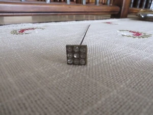 Antique Vintage Hat Pin Rhinestones Gold Finished Setting Approx 8.5” Long - Bild 1 von 6