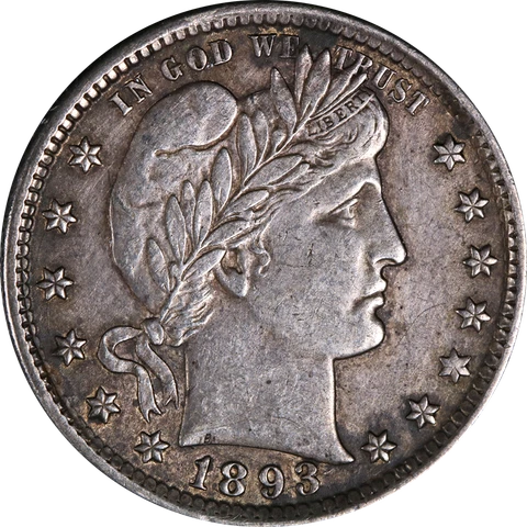 1893-O Barber Quarter Choice AU Great Eye Appeal Strong Strike Cover
