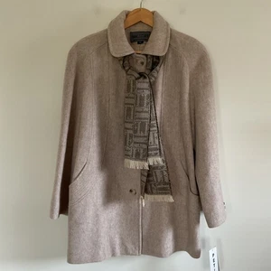 Abrigo de Lana Colección Bromley Guisante con Bufanda Talla 8P Avena Beige Columpio Mod Clásico - Imagen 1 de 12