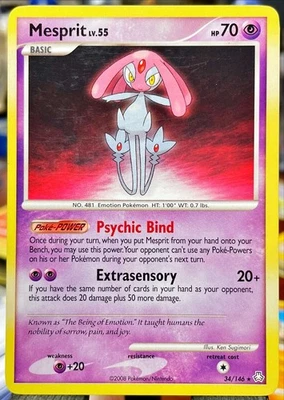 🔥 Mesprit - 34/146 Legends Awakened - Pokémon TCG - 2008 LP - Image 1 of 4