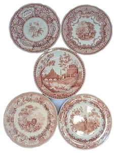 Spode Archive LOTE MIXTO 5 platos de cena rojo arándano, ¡COMO NUEVO! - Imagen 1 de 11