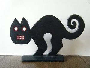 1989 MMA Cast Iron Halloween Inca / Peru Black Cat Door Stop Metropolitan Museum - Picture 1 of 6