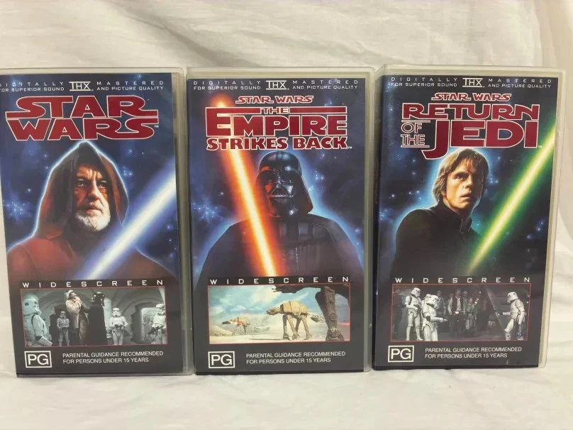 STAR WARS IV V VI Original Trilogy - VHS Video Cassette Tape Set (THX 1995) - image 1 of 4