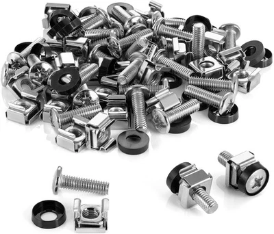 Poppstar 50 pz M6x20mm Set di viti per rack e dadi a gabbia per rack 10"/19" - Immagine 1 di 4