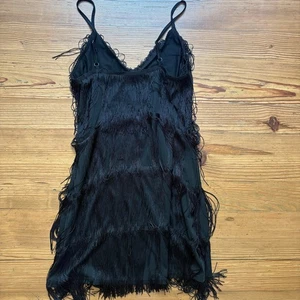 Shein black layered fringe flapper cami mini dress SIZE S - Picture 1 of 7