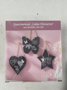 Geschenkset "Liebe Wünsche" aus Schiefer, 3er-Set (B-Ware) - Bild 1 von 5