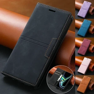 Funda tipo billetera para teléfono Samsung Galaxy de cuero magnético abatible con soporte cubierta soporte - Imagen 1 de 18