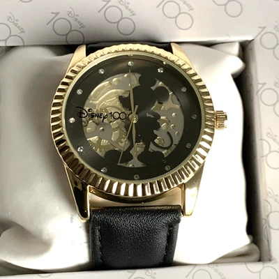 Reloj Accutime Unisex Disney 100 Aniversario Analógico Negro Imitación Cuero 33mm Foto 1 de 4