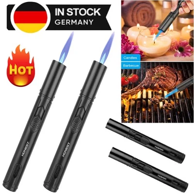 2 X Jetflamme Feuerzeug Nachfüllbar Sturmfeuerzeug Winddicht Lange Stabfeuerzeug - Bild 1 von 4