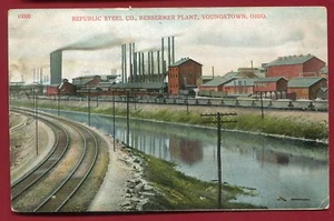 Republic Steel Co Bessermer Plant Youngstown Ohio oh Postcard - Picture 1 of 2