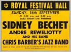 SIDNEY BECHET – rare vintage original Royal Festival Hall 1956 concert handbill