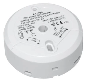 trasformatore alogeno Transmedia LT5-3L, 230/12V/35-105W, protezione da sovracca - Foto 1 di 1