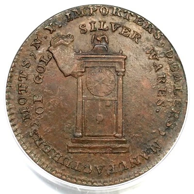 Moneda colonial 1789 PCGS MS 61 planchet grueso, borde liso Mott Token Foto 1 de 3