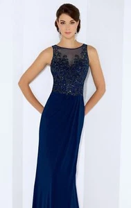 V975W CAMERON BLAKE 116671 SZ 8 $575 EGGPLANT #3441 V125 FORMAL DRESS GOWN - Picture 1 of 8