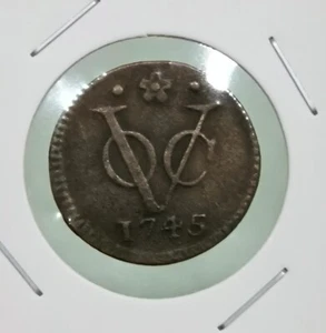 1745 Dutch Netherlands Voc Duit New York Penny HOLLAND ERROR Rotation Coin_H20 - Picture 1 of 4