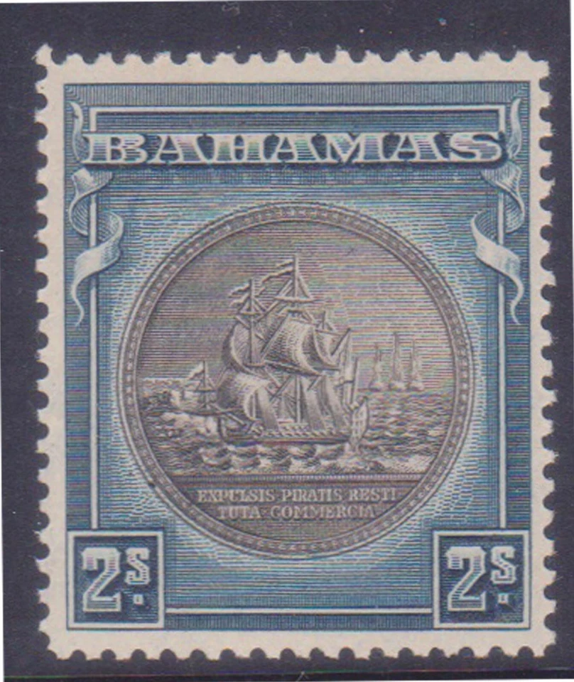 (F178-56) 1931 Bahamas 2/- black &blue stamp MH (BF)  (MC25) - Изображение 1 из 1