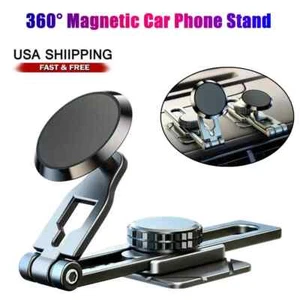 Universal 360° Rotation Magnetic Car Dashboard Cell Phone Holder Foldable Mount - Zdjęcie 1 z 12