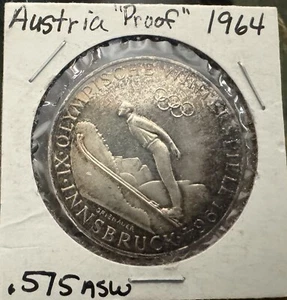 1964 Austria 50 Schilling Silver Coin Proof Large Silver Size Of Half Dollar - Picture 1 of 4
