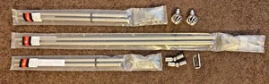 Bay Window Single Curtain Rod in Satin Nickel with Connectors and with Finials - Picture 1 of 9