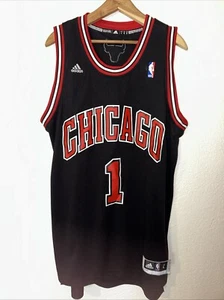 Adidas Men’s Chicago Bulls Derrick Rose Stitched Swingman Jersey Black Large +2 - Picture 1 of 6