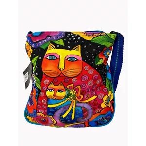 Bolso Bandolera Laurel Burch Lona “Madre Hija en Flores” Obra de Arte - Imagen 1 de 14